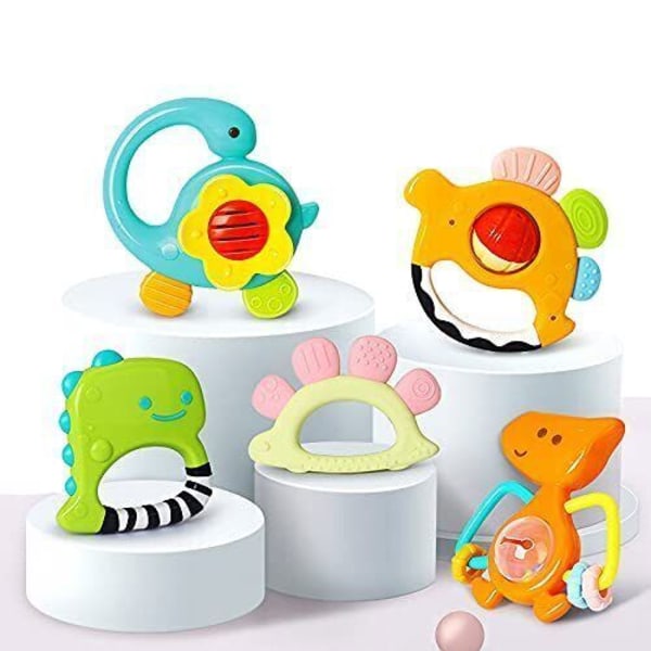 Babys skallror och bitringar Set Nyfödd 0-6 månader Leksaker Pojkar Flickor Kul lek