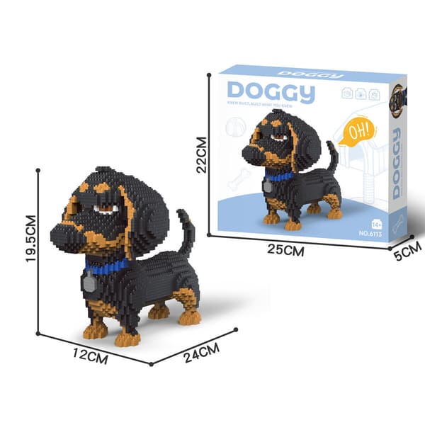 Byggklossar Set Hundmodell Tax Djurfigur Valpleksak Present 2100 delar