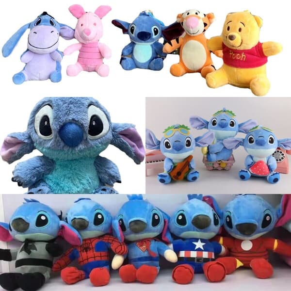 Stitch Docka Interstellär Baby Tygdocka Mickey Mouse Vinne Mjuk Present Plyschleksak 20cm Heart hugging Blue