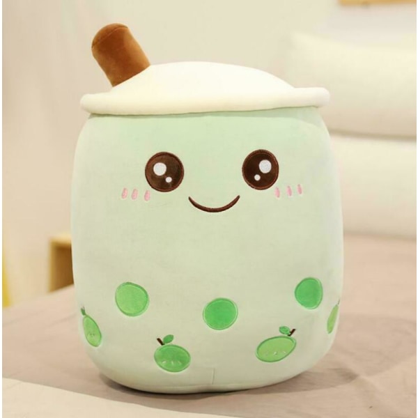 Bubble Tea Boba Cups Squishmallow Fin mjuk presentplyschleksak Green Open Eyes 35cm