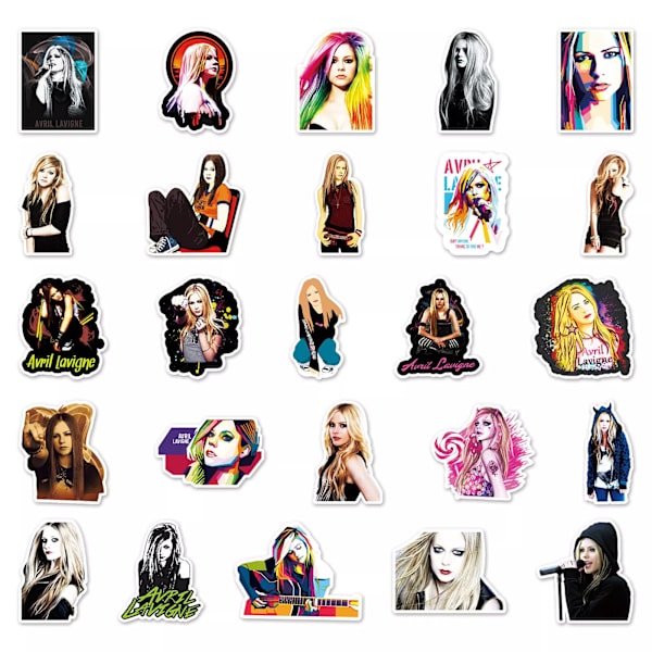50 st Avril Ramona Lavigne Pop-Punk Singer Stickers Scrapbook Hydro Flasks Telefon