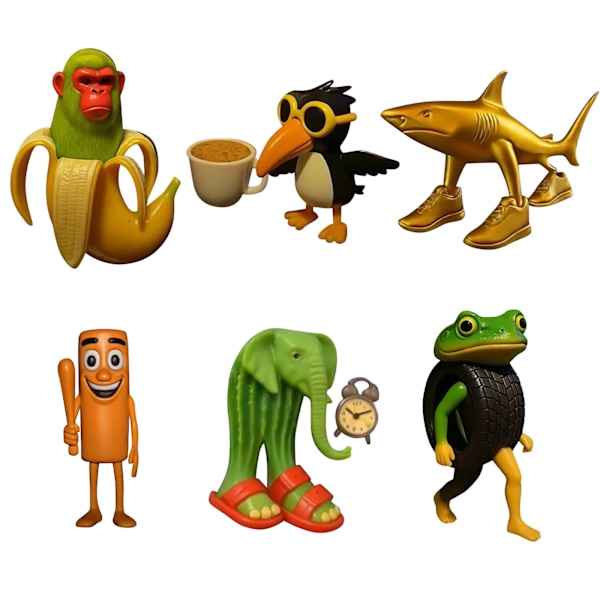 Brainrot Animals Series Edition Fysisk Figur Docka Skrivbordsdekorationer Figur E