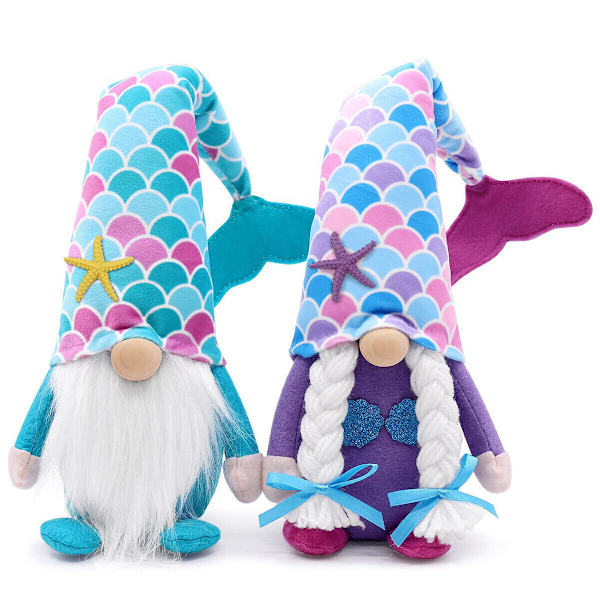 2st Mermaid Gnome Elf Dwarf Stuffed Plysch GNOME Doll Summer Beach