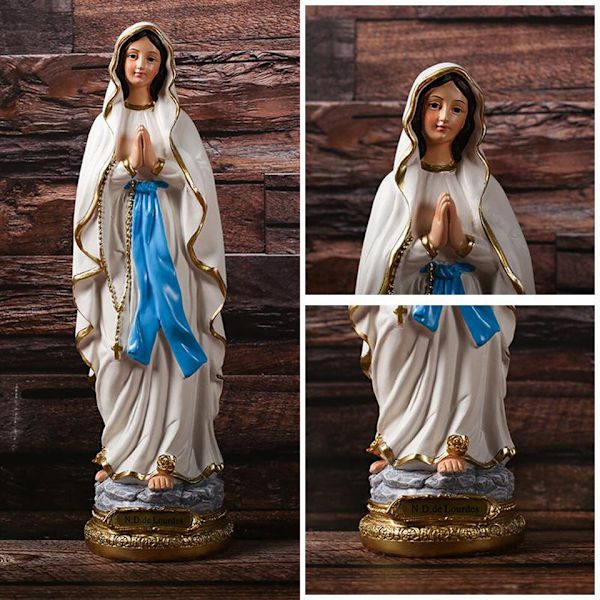 Katolsk harts Madonna Jungfru Maria Staty Handgjord statyett religiös gåva