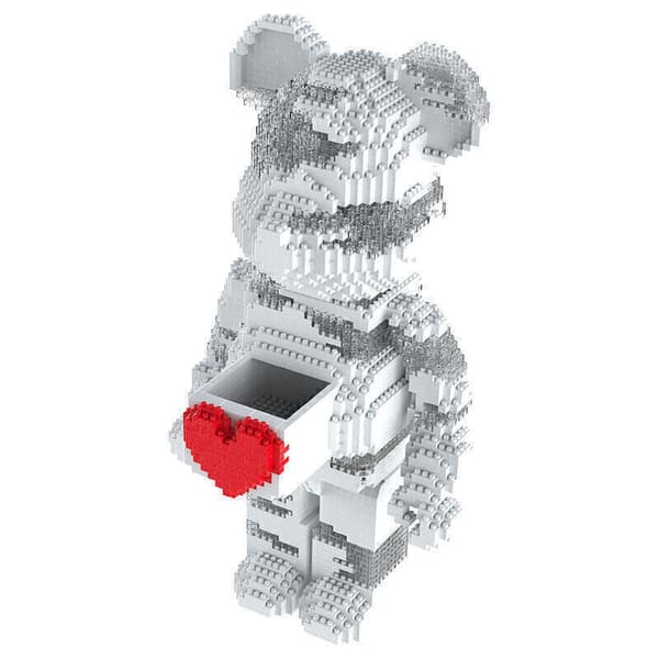 Tecknad Kärlek Våldsam Björn Bearbrick Färgmodell Byggkloss Födelsedagspresenter Grey