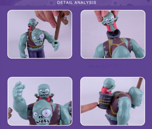 Plants VS Zombies Actionfigur PVZ Ärtkanon &amp; Zombie Figur Leksaksset Spel 3PCS Zombie