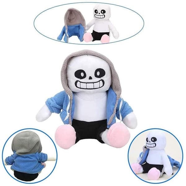 UnderTale Ny Blå Zombie Docka Sans Pojke Plyschleksak Leende Skelett Gåva mjuk