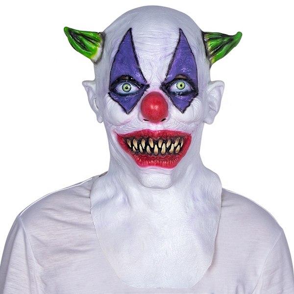Fnissar Creepy Clown Mask Latex Vuxna Fancy Dress Theme Kostym Halloween skrämmande