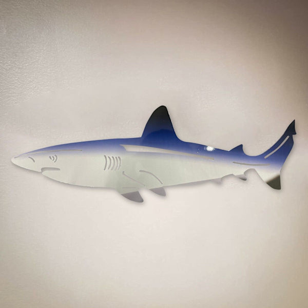 Shark metall väggkonst dekor Ocean fisk dekoration för uteplats pool vägg prydnad 10in