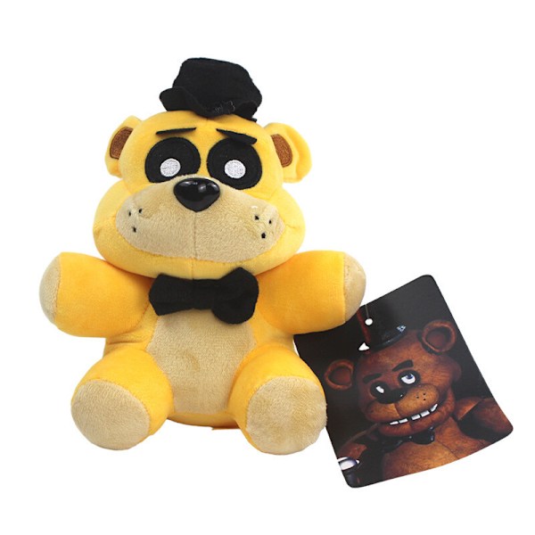 7 0 FNAF Sanshee Five Nights at Freddy's Mjukdjur Plyschdocka för Barn GULDBJÖRN