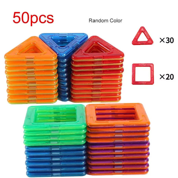 Leksaker för barn 4-12 år 50 DIY Magnetiska Byggklossar Konstruktionsset mitt