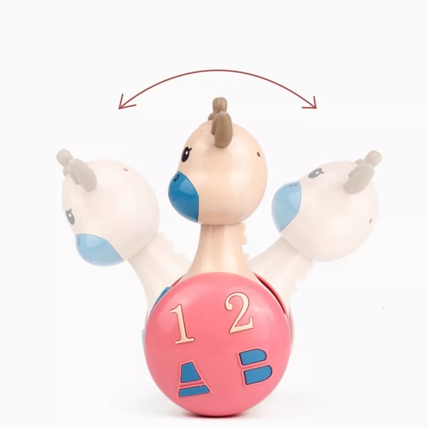 Barnleksak Söt Cartoon Giraff Rassel Tumlare Docka För Baby Tre Färger 3#