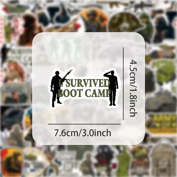 50X Military Force US Army Boot Camp Stickers Skateboard Gitarr Laptop Graffiti