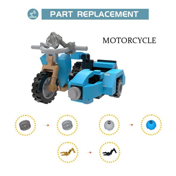 Moc Magic Film Hagrided Mini Motorcykel Byggklossar Bilmodell Barnklossar