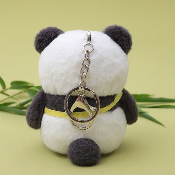 Docka Söt Panda Nyckelring Plysch Kreativitet Par yellow