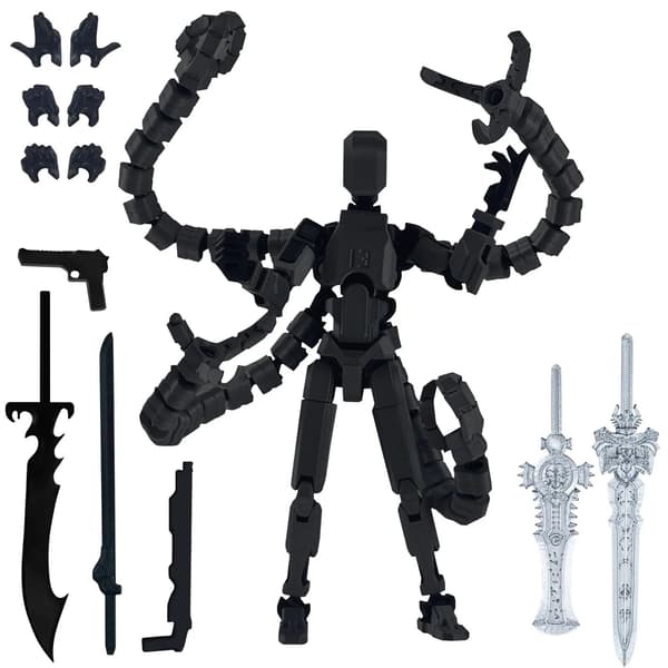 Titan 13 Actionfigur 3D-printad T13 Multi-ledad Rörlig Robot Med Komplett Set White