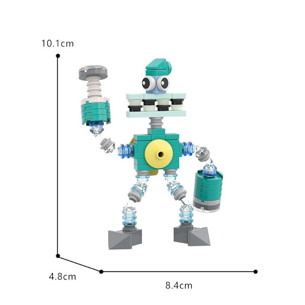 MOC My Singing Monster Kör Byggklossar Barn Pedagogiska Spel Leksaker Klossar Blue Green (88pcs)