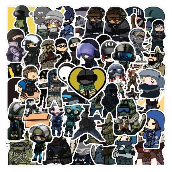 50 st Tom Clancy's Rainbow Six Siege Character Stickers Xbox PS5 Game Graffiti