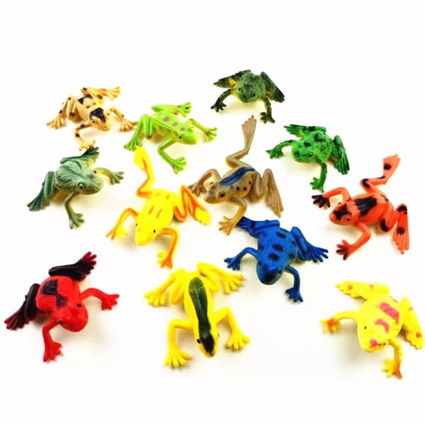 12 st Plast Liten Groda Figurer Simulering Dekoration Barnleksak Färgglad present