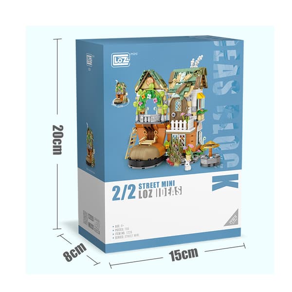 LOZ Halloween Julhus Pumpavagn Mini Gatubyggklossar Leksaker Japan fish store With box