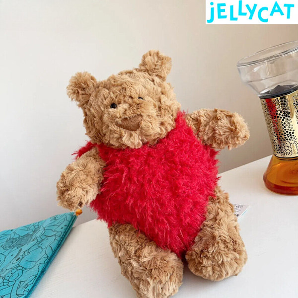 Jellycat Bartholomew Bear 26cm Ultra Mjuk Plysch Heartthrob Edition BNWT leksak
