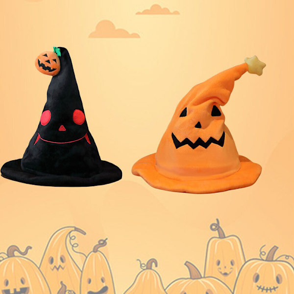 Söt Halloween Pumpa Elf Hatt För Dans Performance Party 30*30*40cm Yellow