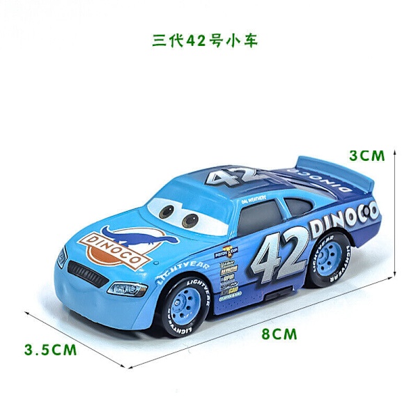 Disney Pixar Bilar 3:e Lot Lös Blixten McQueen 1:55 Diecast Modellbil Leksaker No. 42 car of the third genera...