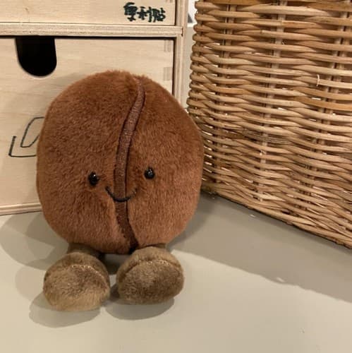 Kaffeböna Docka Tecknad Plyschdocka Ny Leksaksdocka Söta Hem Bordsdekorationer 21cm