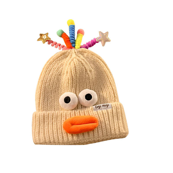 Monster Shrek Vinter Stickad Mössa Beanie Ull Rolig Cap Nyhet Kvinnor / Män Beige One Size