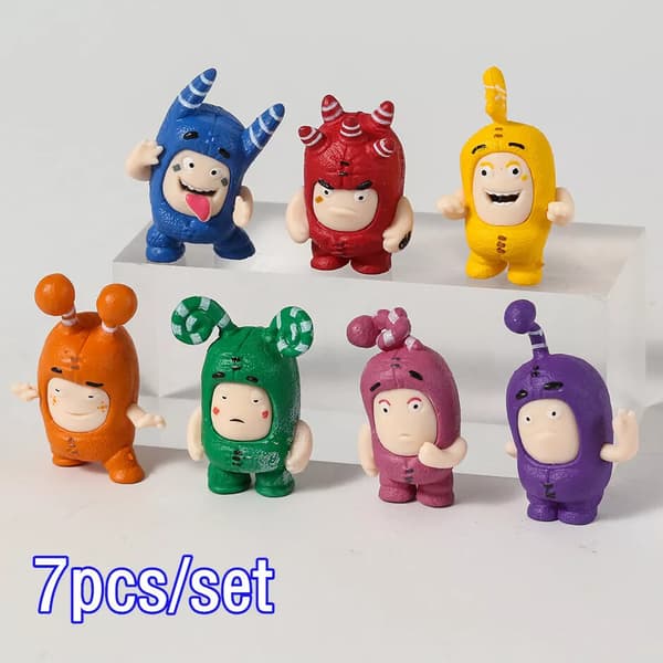Anime Tecknad Oddbods Figur Figurin 7st/set Docka Söt Modell PVC Dockor Leksak 4CM