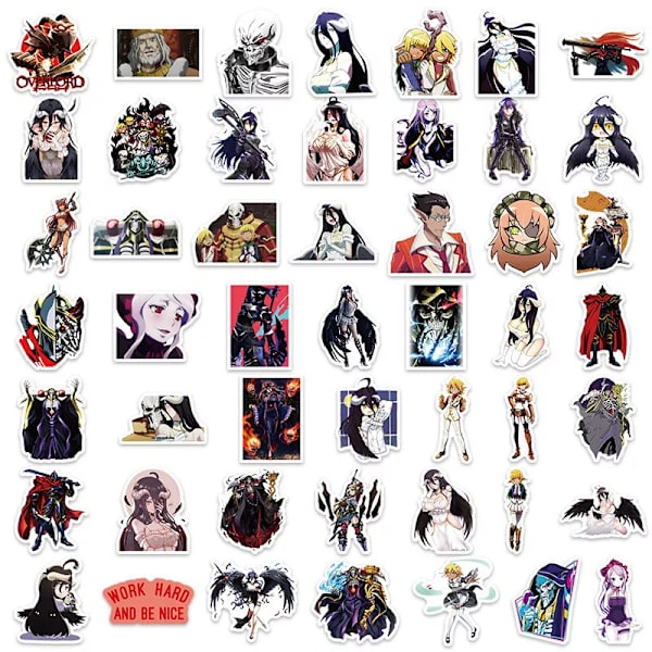 50X Overlord Stickers Albedo Cixous Shalltear Ainz Ooal Gown Manga KIndle Dekaler