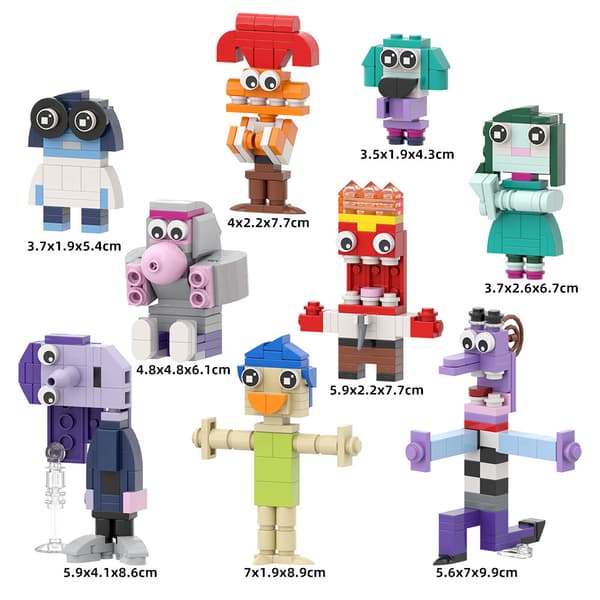 9 st MOC Insidan Ut Figurer Byggklossar DIY Monteringsleksaker Tegelstenar Barnpresent