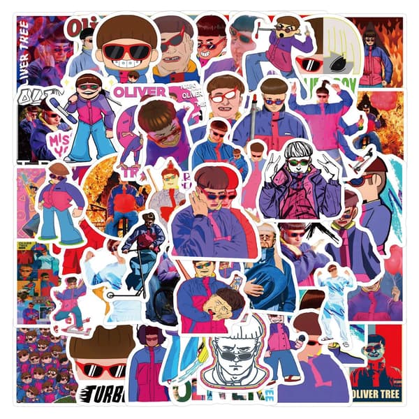 60X Oliver Tree Life Goes On Stickers Scrapbook Hydro Flask Guitar Mug Graffiti