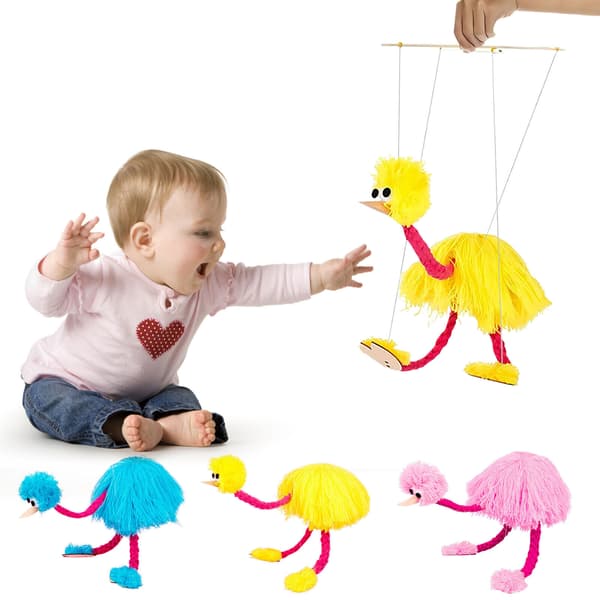 Struts-Marionette Djur Handdockor Barn Fågelsträngdocka Handdockor Leksak Yellow