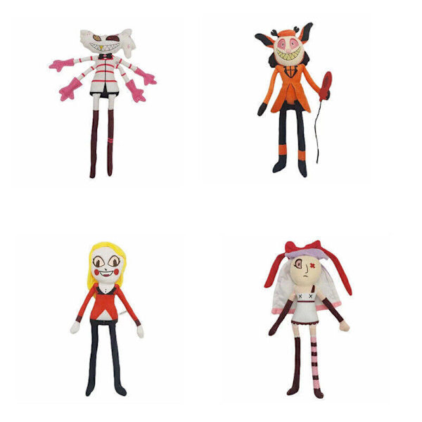 Hazbin Hotel Alastor Anime plyschleksak stoppade docka mjuk figur julpresent Red style