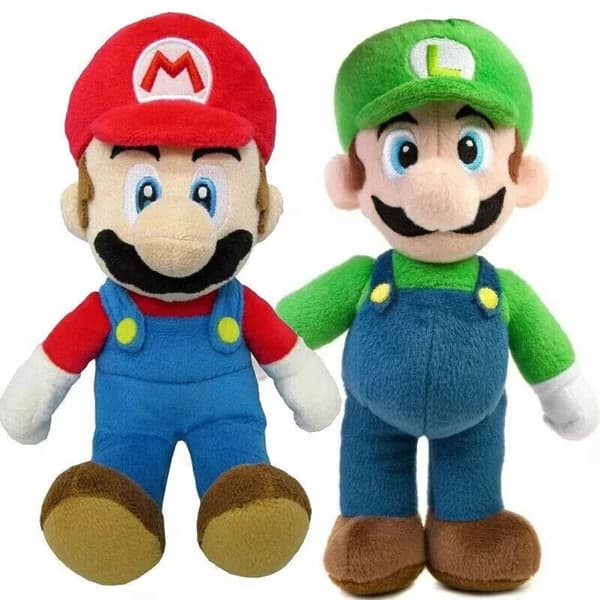 Super Mario Bros Mario / Luigi Serie Plyschleksak Docka Gosedjur Barnpresent Mario + Luigi (2pcs )