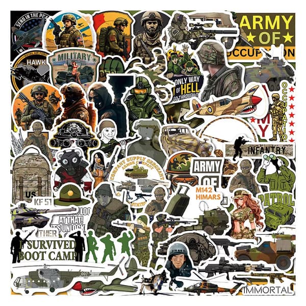 50X Military Force US Army Boot Camp Stickers Skateboard Gitarr Laptop Graffiti