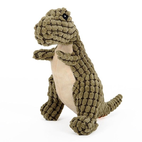 25*12cm Robustdino - Oförstörbar Robust Dino, bästa interaktiva hundleksaker Braun