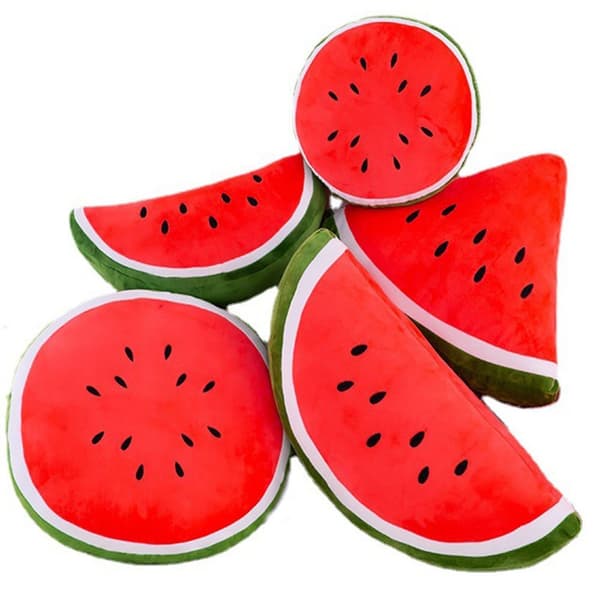 Ny simulering vattenmelon plysch kudde Mjuk fylld plysch Real Life fruktleksaker triangle