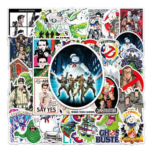 50X Ghostbusters Film Tecken Stickers Dekaler Hydro Flasks Telefon PC Graffiti