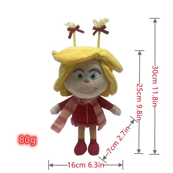 10\" Grinch Flickleksak Mjukdjur Docka Plyschleksak Present Barn Pojke Jul