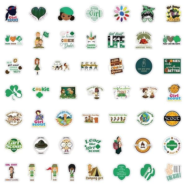 60 st Girl Scouts Spring Summer Holiday Camp Stickers Graffiti Scrapbook Prize