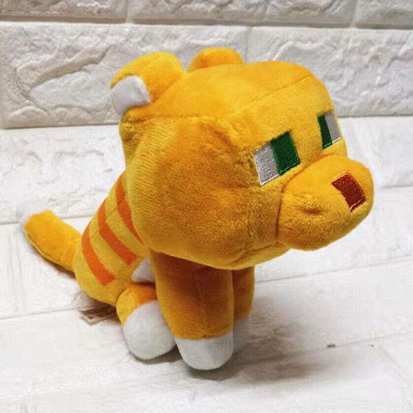18cm Hero Minecraft Ginger Cat Sittande Gul plysch mjuk dockleksak ny