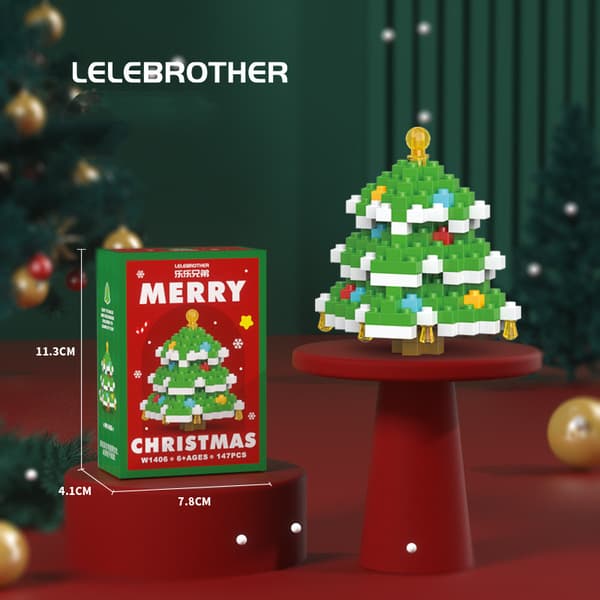 Jultomten Jul Ren Modell Byggklossar Tegelstenar Leksaksset Barnpresent Blue Snowman 210PCS [Color Box Set]