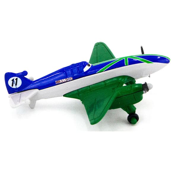 2ST Disney Pixar nr 11 gul + grön bulldogg flygplan Diecast leksakspresent