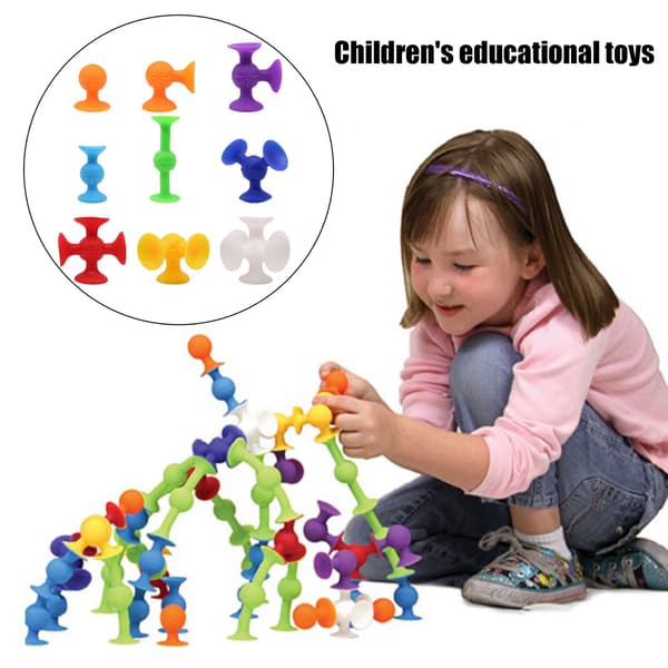 Sugproppar Squigz - 33/48/58/72 st Deluxe Sugkoppar Byggklossar Leksaksset 72PCS