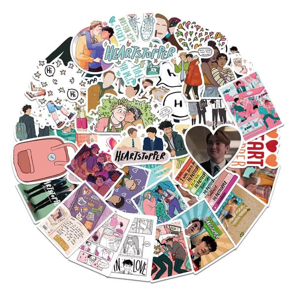 50 st Heartstopper Charlie Spring Nick Nelson Anteckningsbok Graffiti Teens Stickers