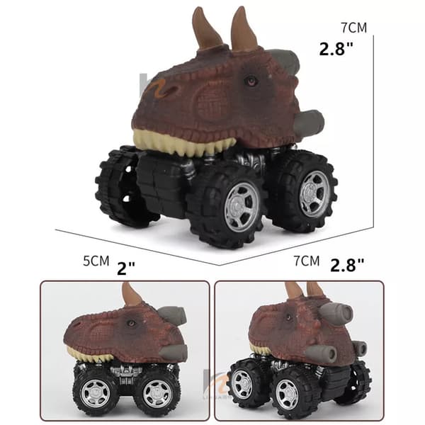 4st Dinosauriebilar Pull Back Vehicle Set Mini Djur Bil Pojkar Leksaker Födelsedagspresent