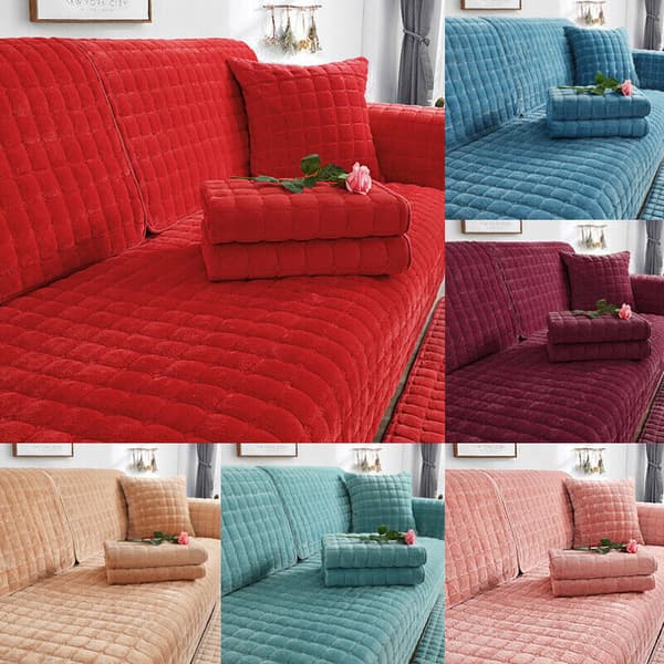 Mjuk Plysch Sofföverdrag Universal Soffa Halkfri Matta Sofflounge Soffhandduk leksak Thicken-Camel 70*120cm