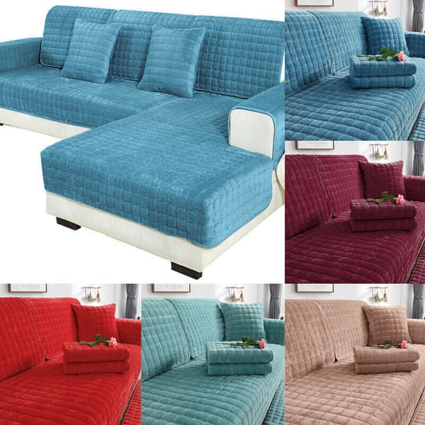 Mjuk Plysch Sofföverdrag Universal Soffa Halkfri Matta Sofflounge Soffhandduk leksak Thicken-Wine Red 70*180cm